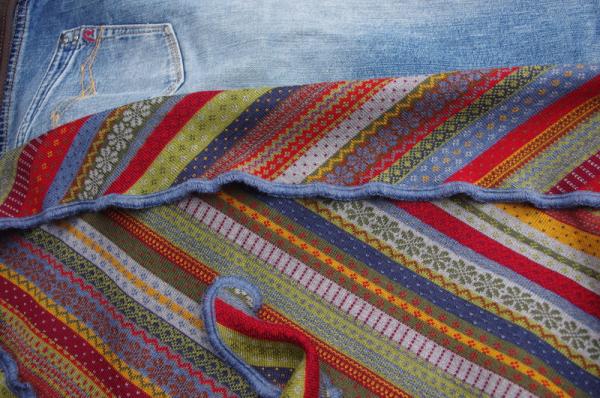Invero Dreiecktuch Tiziana jeansbunt, Farben , Struktur, Muster zu Jeans